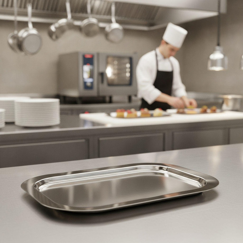Stainless Steel Rectangular Tray 480x300mm for Elegant Serving
