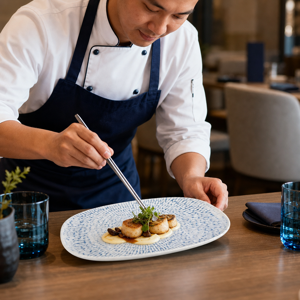 Oblong Plates 260x150mm Indigo Vitrified Ceramic for Restaurants (Pack of 12)