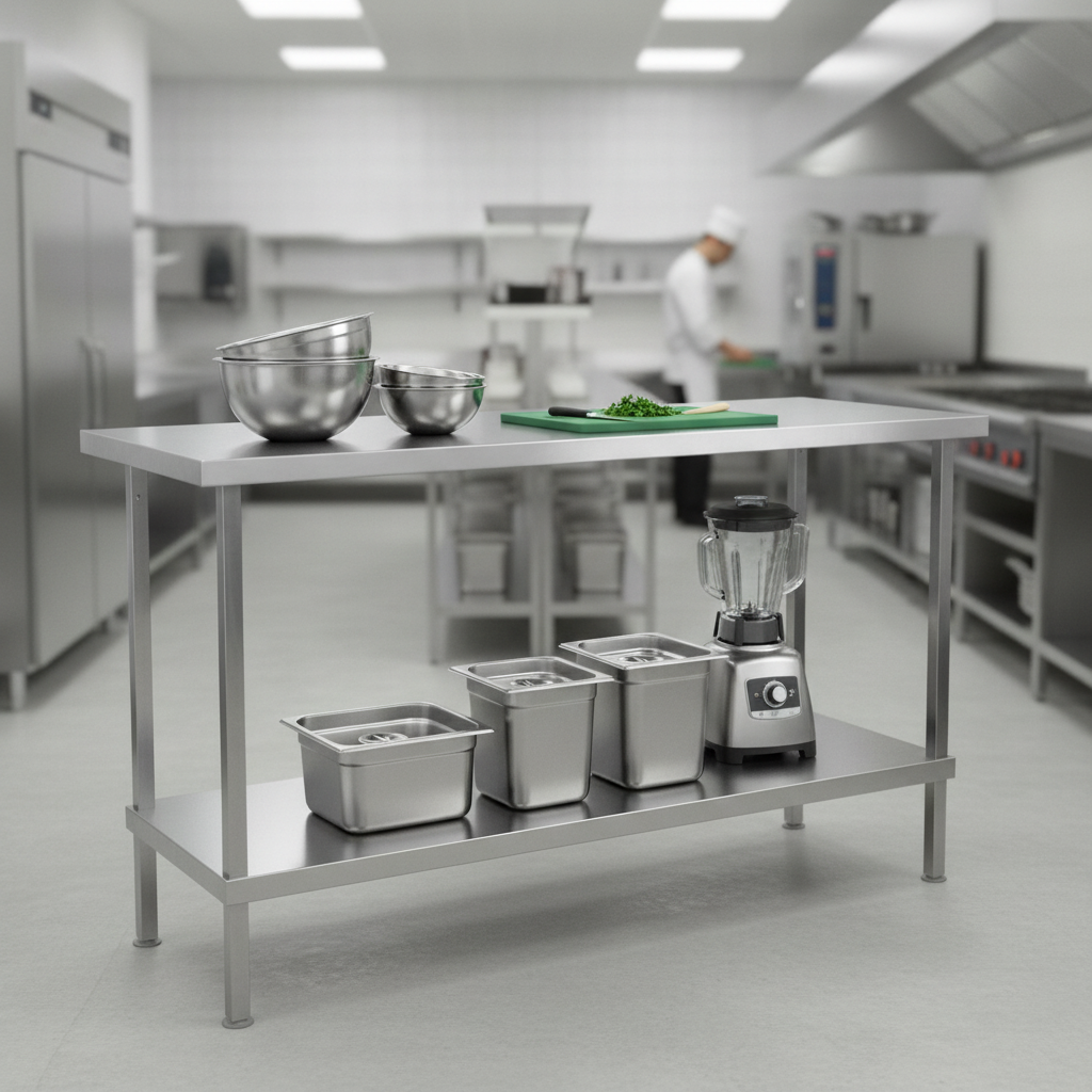 304 Stainless Steel Centre Table for Food Preparation