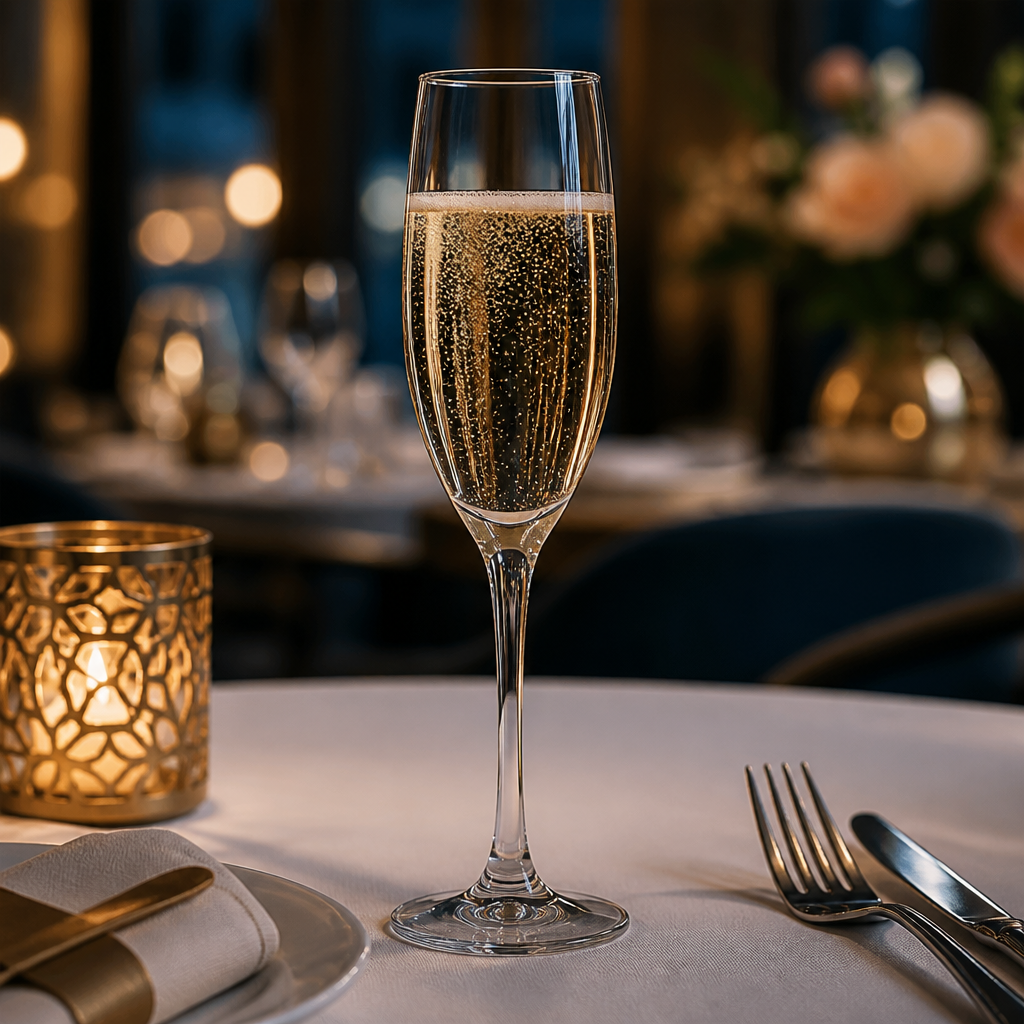 Kwarx Glass Champagne Flutes 160ml for Celebrations (Pack of 24)