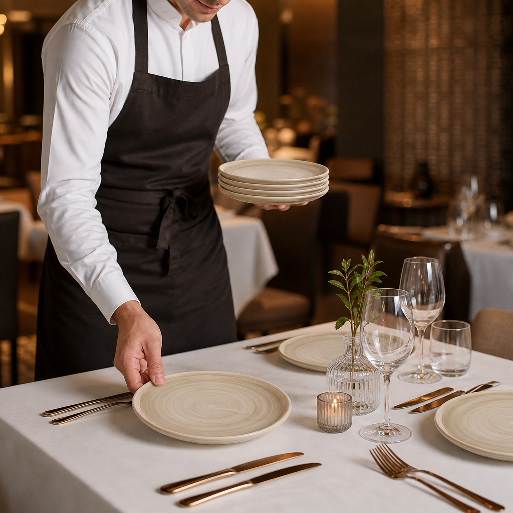 Walled Plates 210mm Natural Vitrified Ceramic for Stylish Table Settings (Pack of 6)