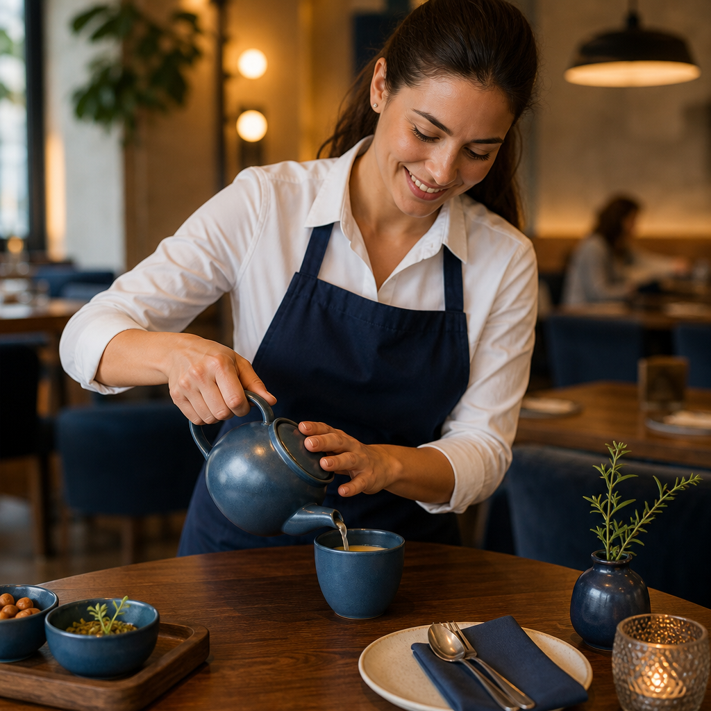 Oslo Chip Mugs 290ml Blue Vitrified Porcelain for Dining (Pack of 12)