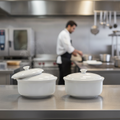 Alumina Vitrified Ceramic Casserole 3L for Catering Use (Pack of 2)
