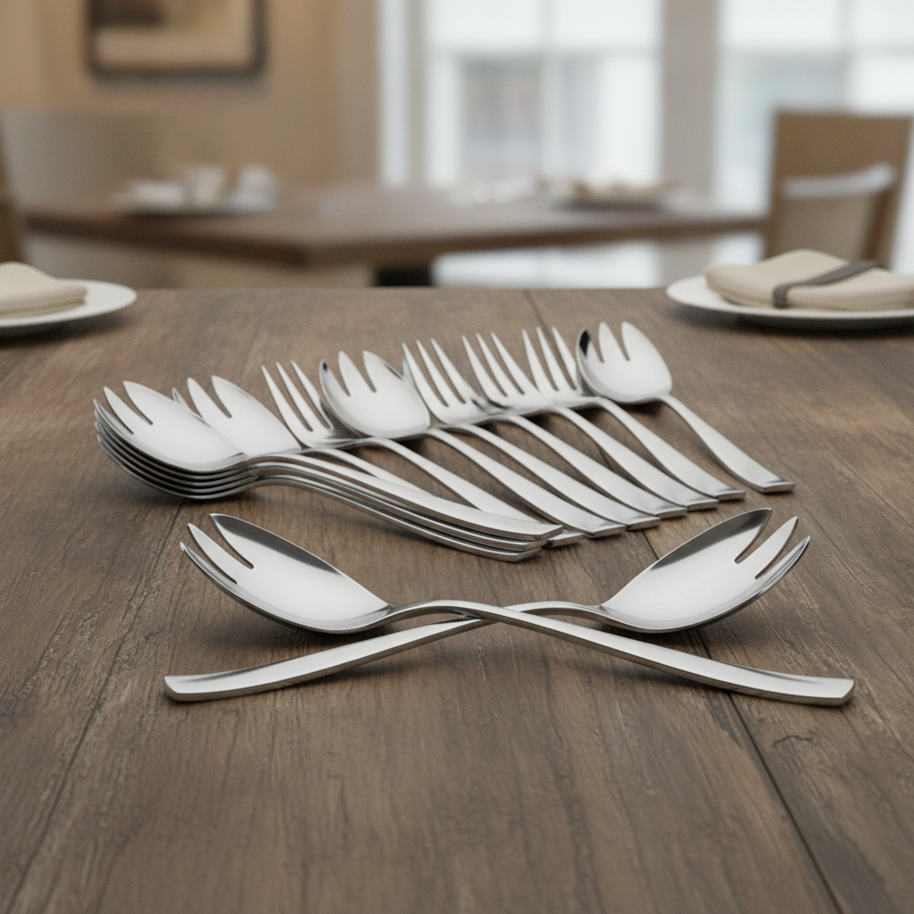 Stainless Steel Salad Forks with High-Shine Finish for Dining (Pack of 12)