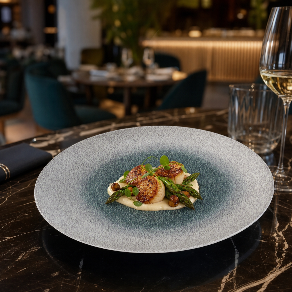 Inspired Deep Coupe Plate Blue Vitrified Ceramic for Restaurants & Cafés (Pack of 12)