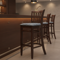 Rubber Wood Blue Bar Chair 1010x410mm for Hospitality Settings