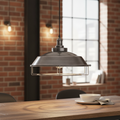 Iron Pewter Step Cage Pendant Light 410mm for Home Interiors