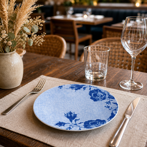 Boho Coupe Plates 150mm Blue Porcelain for Elegant Dining (Pack of 12)