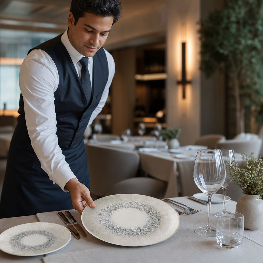 Coupe Plates 260mm Grey Vitrified Ceramic for Dining (Pack of 12)