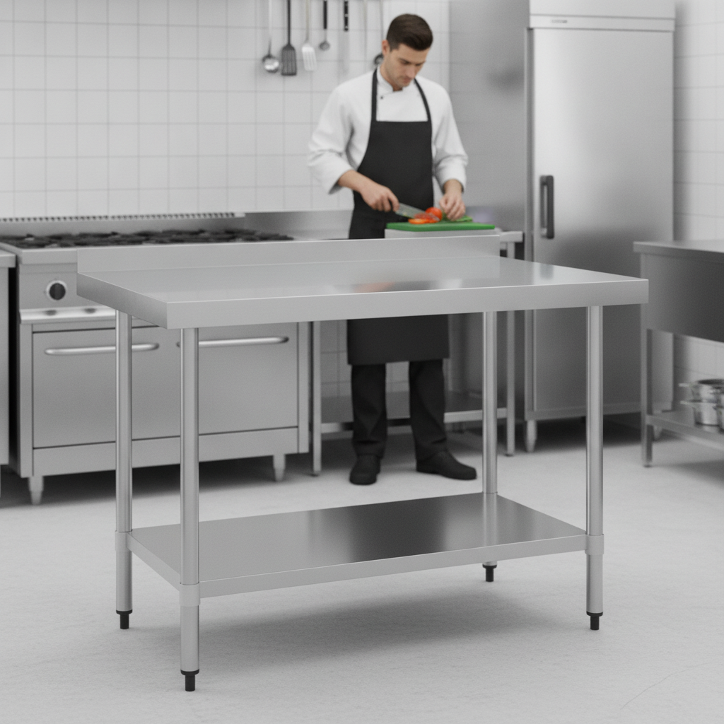 430 Stainless Steel Prep Table 1200mm for Kitchen Use