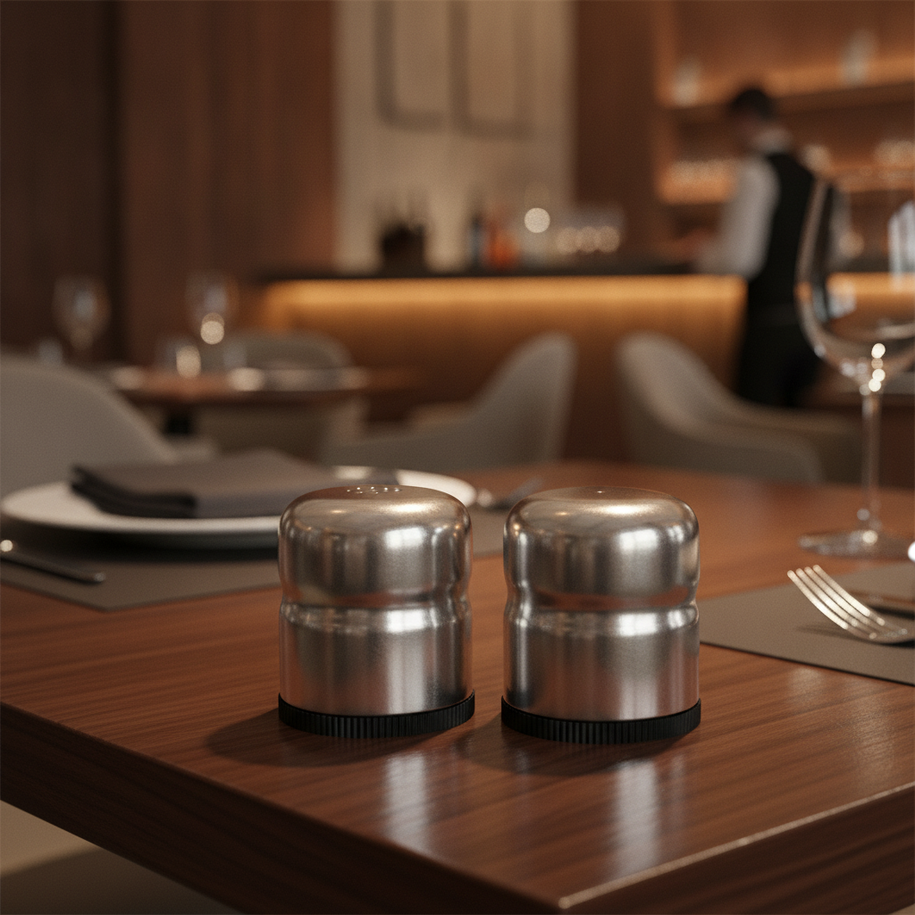 Stainless Steel Mini Salt and Pepper Shakers 50ml for Dining Tables