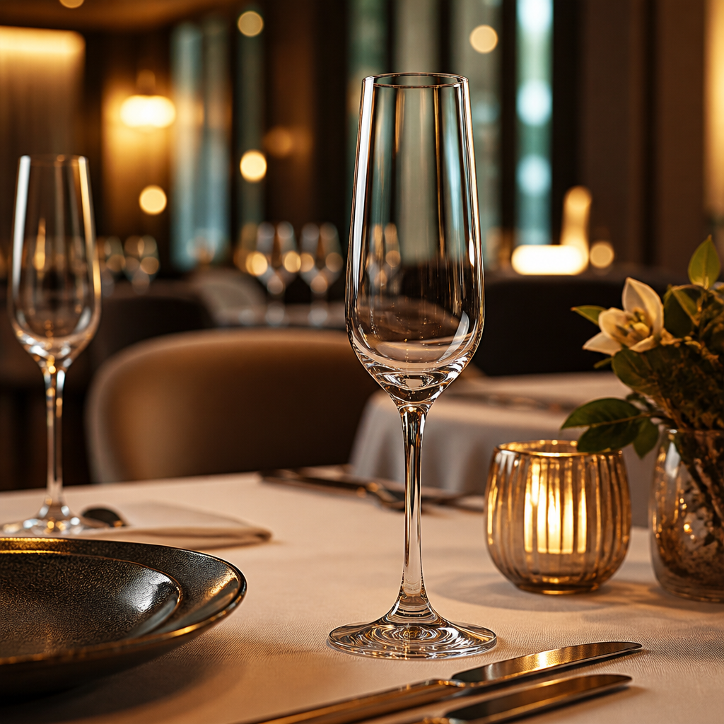 Clear Glass Champagne Flutes 195ml for Bars & Restaurants (Pack of 24)