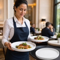 Round Stacking Trays 203mm Porcelain for Casual Dining (Pack of 12)
