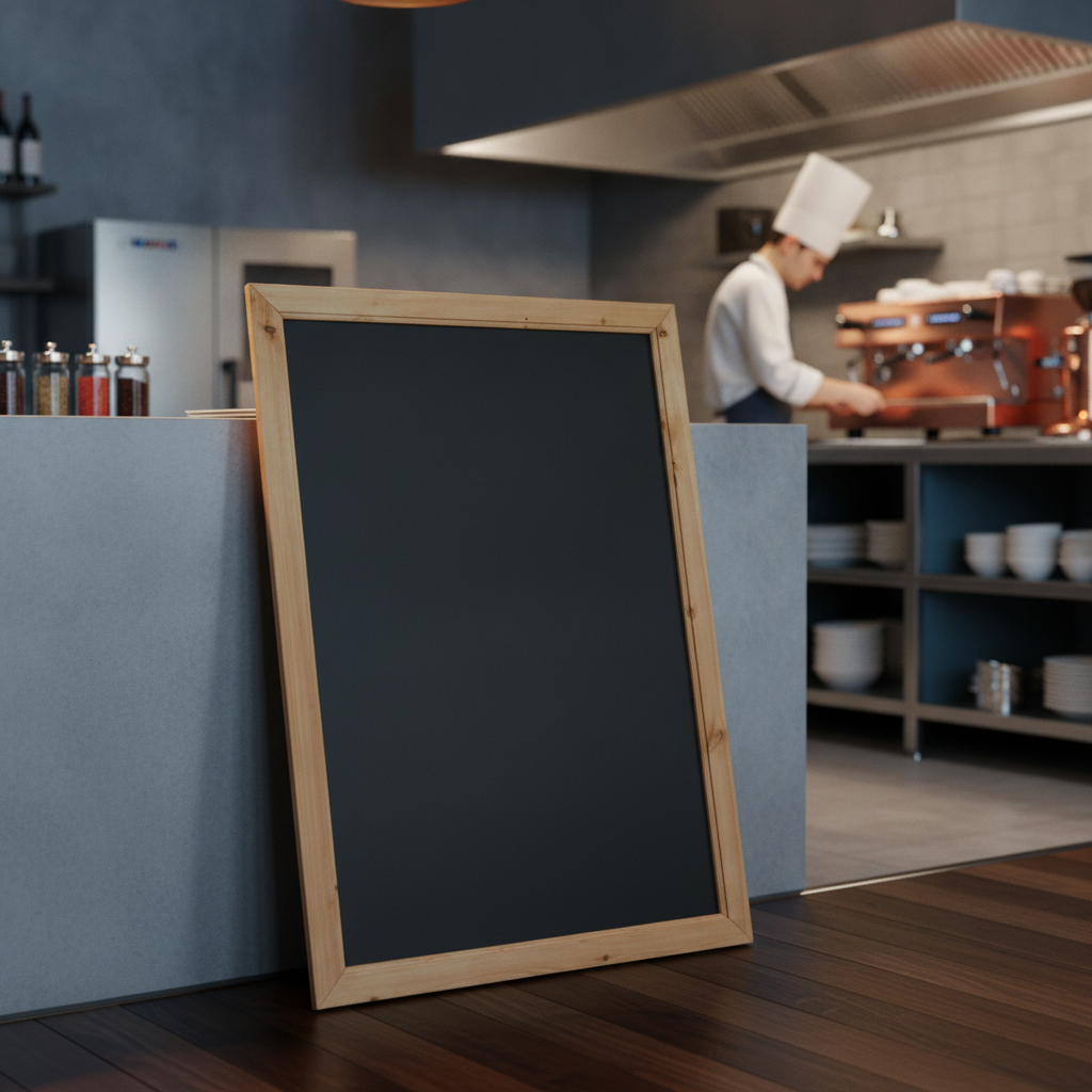 Wooden Blackboard with Antique Frame 936x636mm for Restaurants