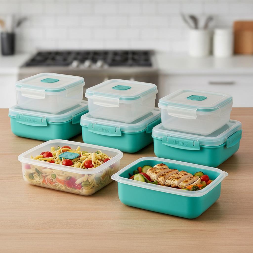 Polyethylene Microwave Rectangle Container 1.25L for Meal Prep (Pack of 6)