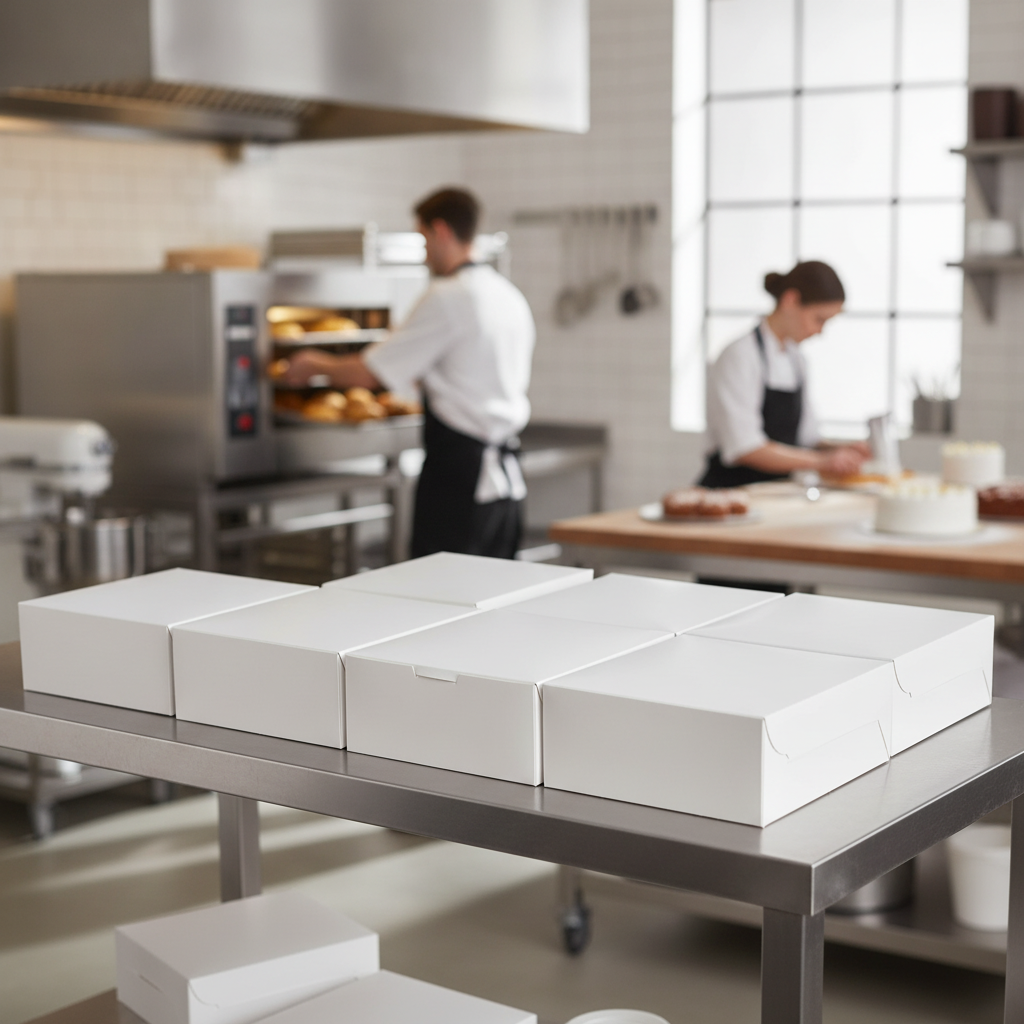Paperboard Recyclable Cake Box 8x8in for Bakeries (Pack of 250)