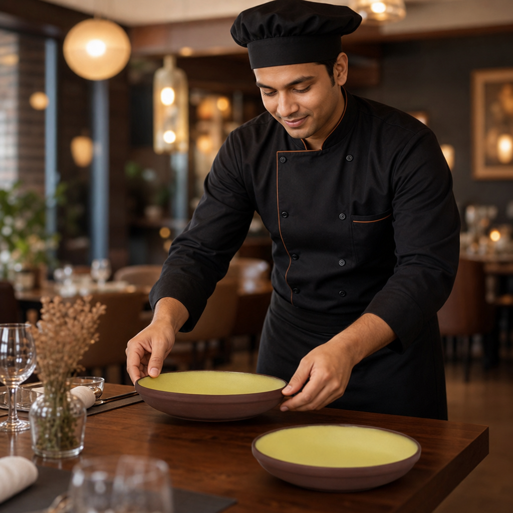 Deep Plates 220mm Vitrified Stoneware for Restaurant Dining (Pack of 12)