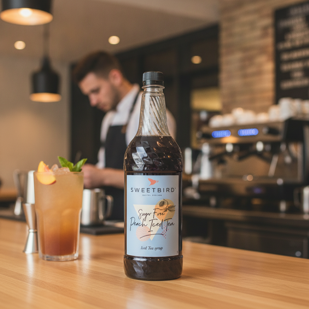 Peach Iced Tea Sugar-Free Syrup 1L for Refreshing Beverages
