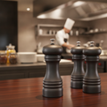 Stainless Steel Pepper Mill with Gunmetal Finish 60mm for Professional Use