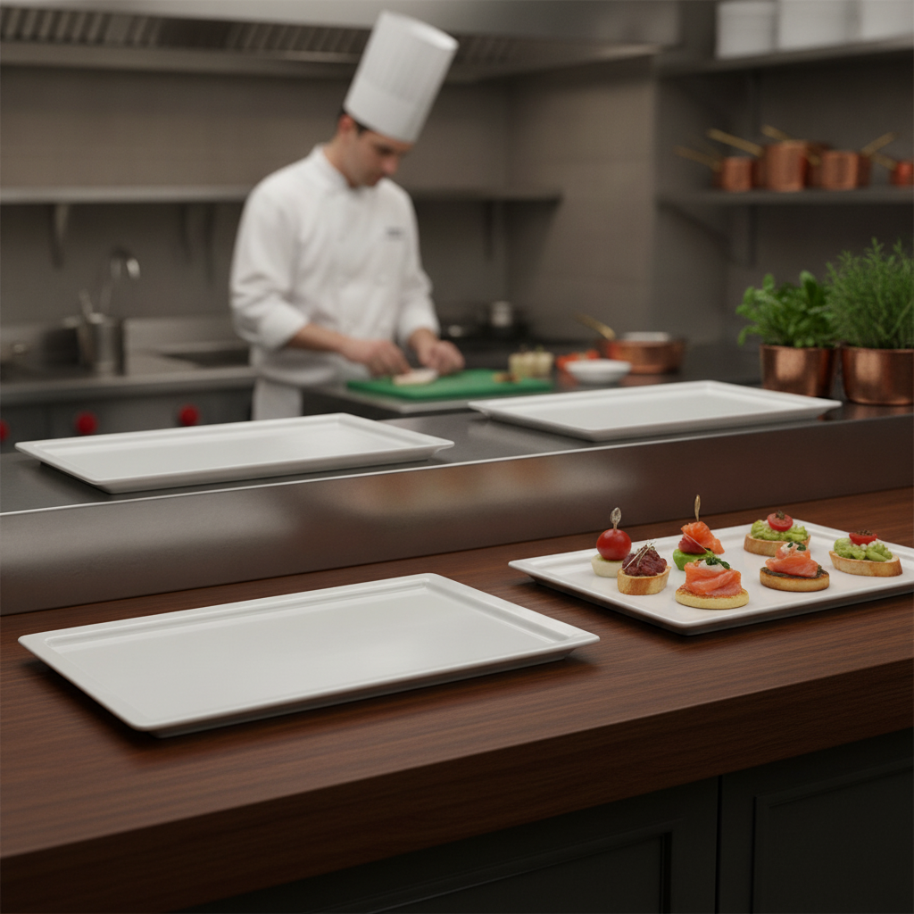 Porcelain GN 1/2 Tray for Food Presentation