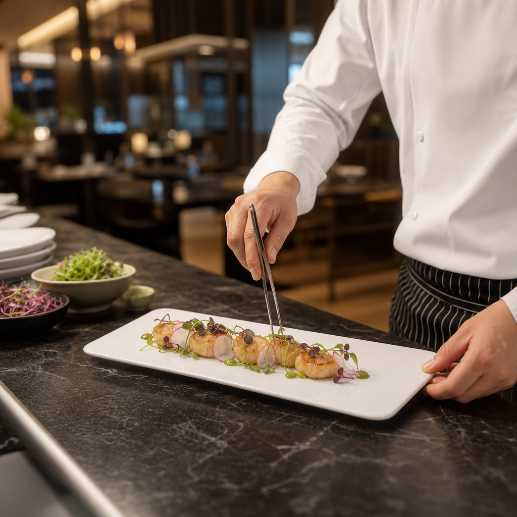 Rectangular Platters 376x140mm White Ceramic for Catering (Pack of 4)