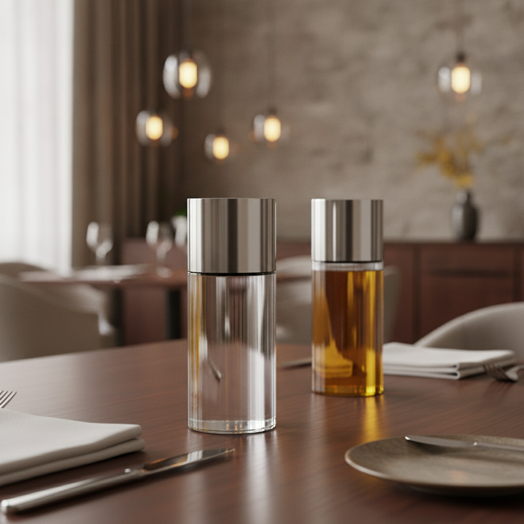 Glass and Stainless Steel Vinegar and Oil Bottle 200ml for Dining