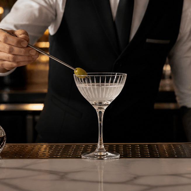 Crystal Glass Martini Glasses 190ml for Cocktail Bars (Pack of 6)