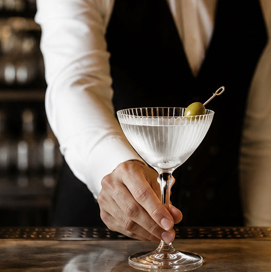 Clear Glass Martini Glasses 190ml for Cocktail Bars (Pack of 6)
