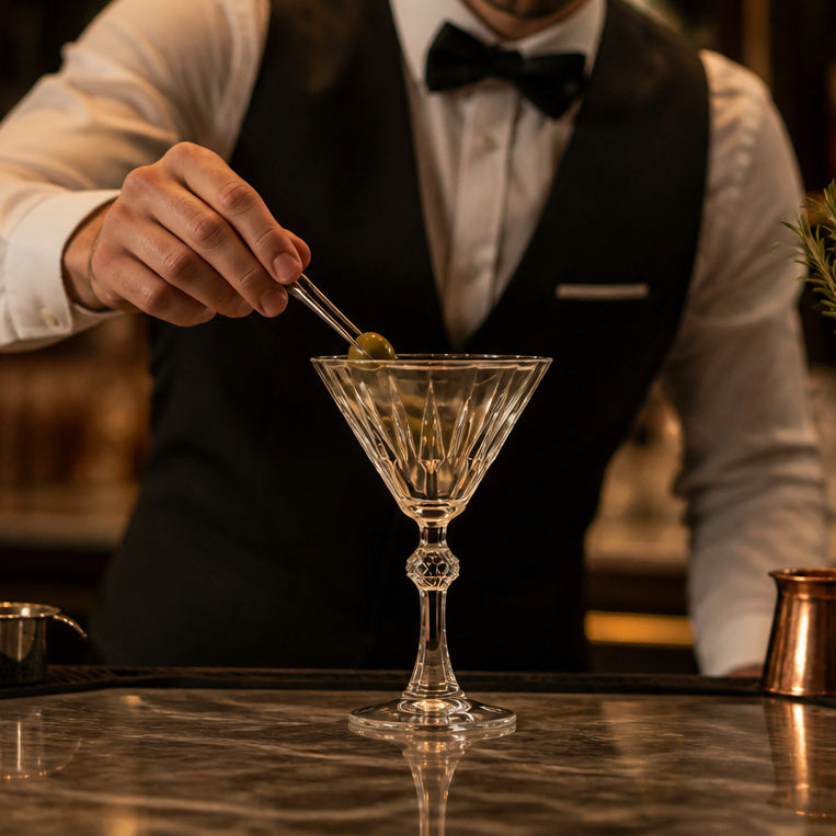 Glass Diamond Martini Glasses 240ml for Cocktail Presentation (Pack of 12)