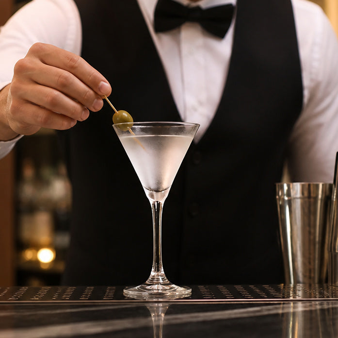 Glass Martini Glasses 140ml for Modern Bar Service (Pack of 6)