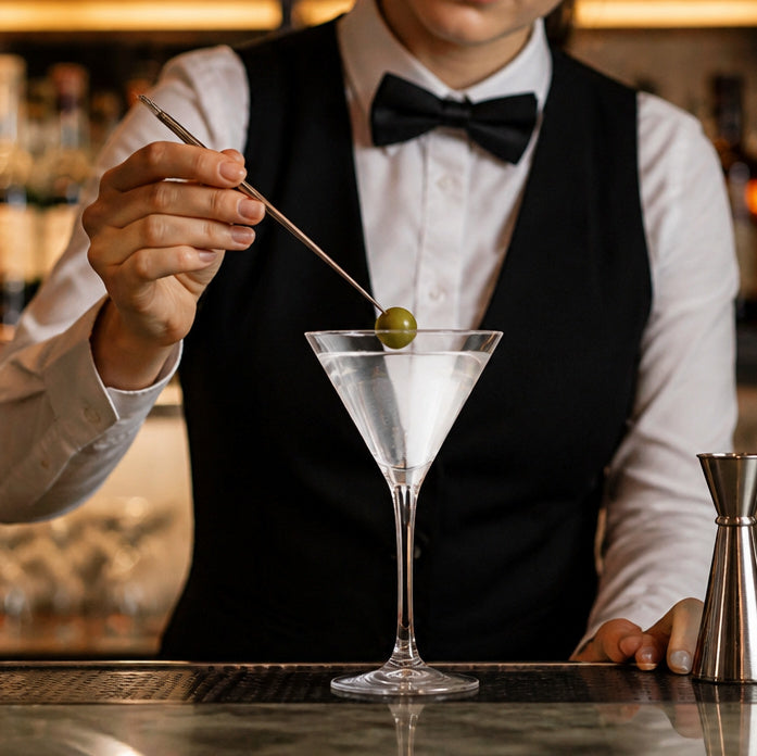 Glass Martini Glasses 140ml for Modern Bar Service (Pack of 6)