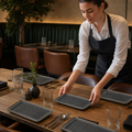 Rectangular Trays 272x125mm Vitrified Stoneware for Dining Tables (Pack of 6)