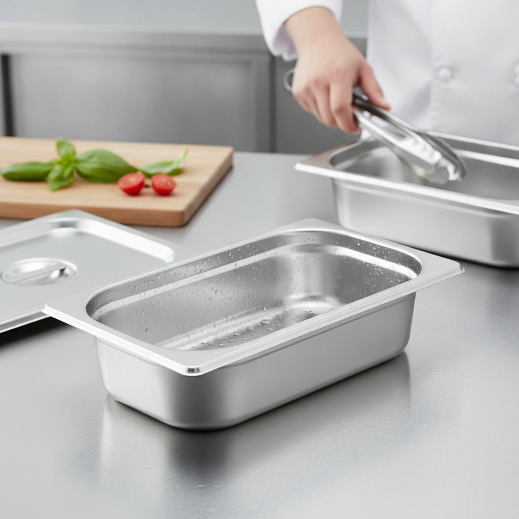 201 Stainless Steel 1/4 Gastronorm Tray 65mm for Commercial Use