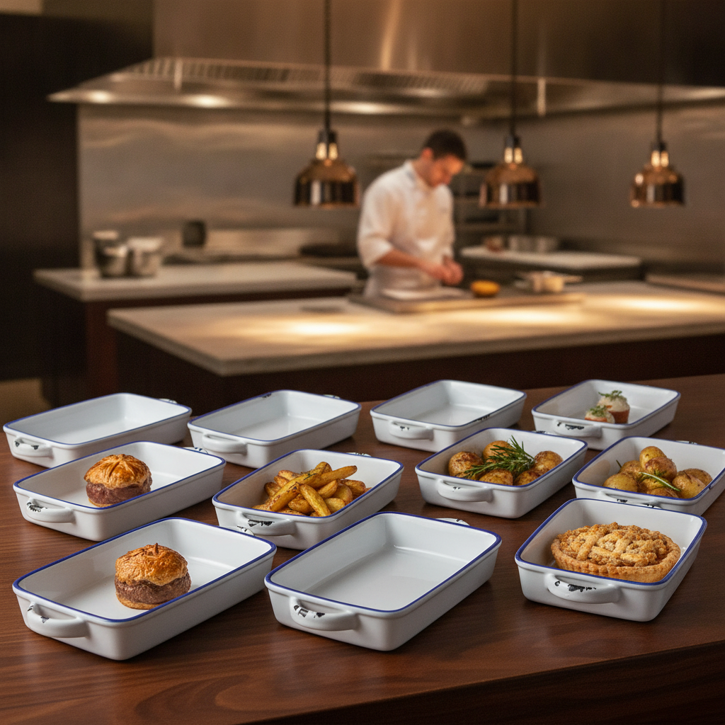 Stoneware Rectangular Dish 175mm for Serving Pies & Sides (Pack of 12)