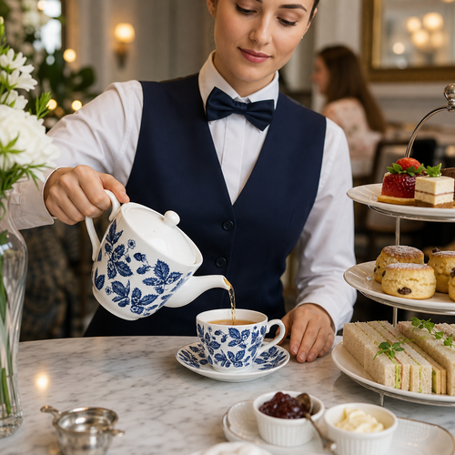 Bramble Georgian Teacups 200ml Porcelain for Afternoon Tea (Pack of 12)