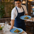 Coupe Plates Blue Vitrified Ceramic for Restaurants (Pack of 12)