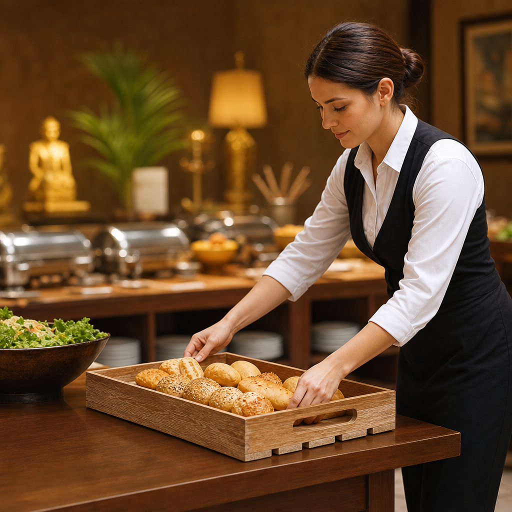 Wooden Crate with Rustic Finish for Buffet Displays