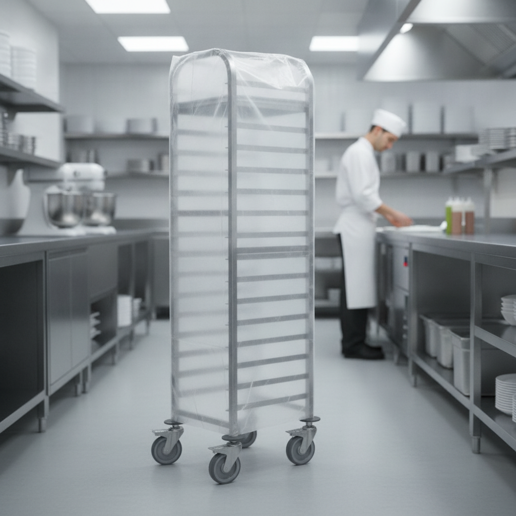 Clear Polyethylene Disposable Covers for GN 1/1 Racking Trolleys (Pack of 300)