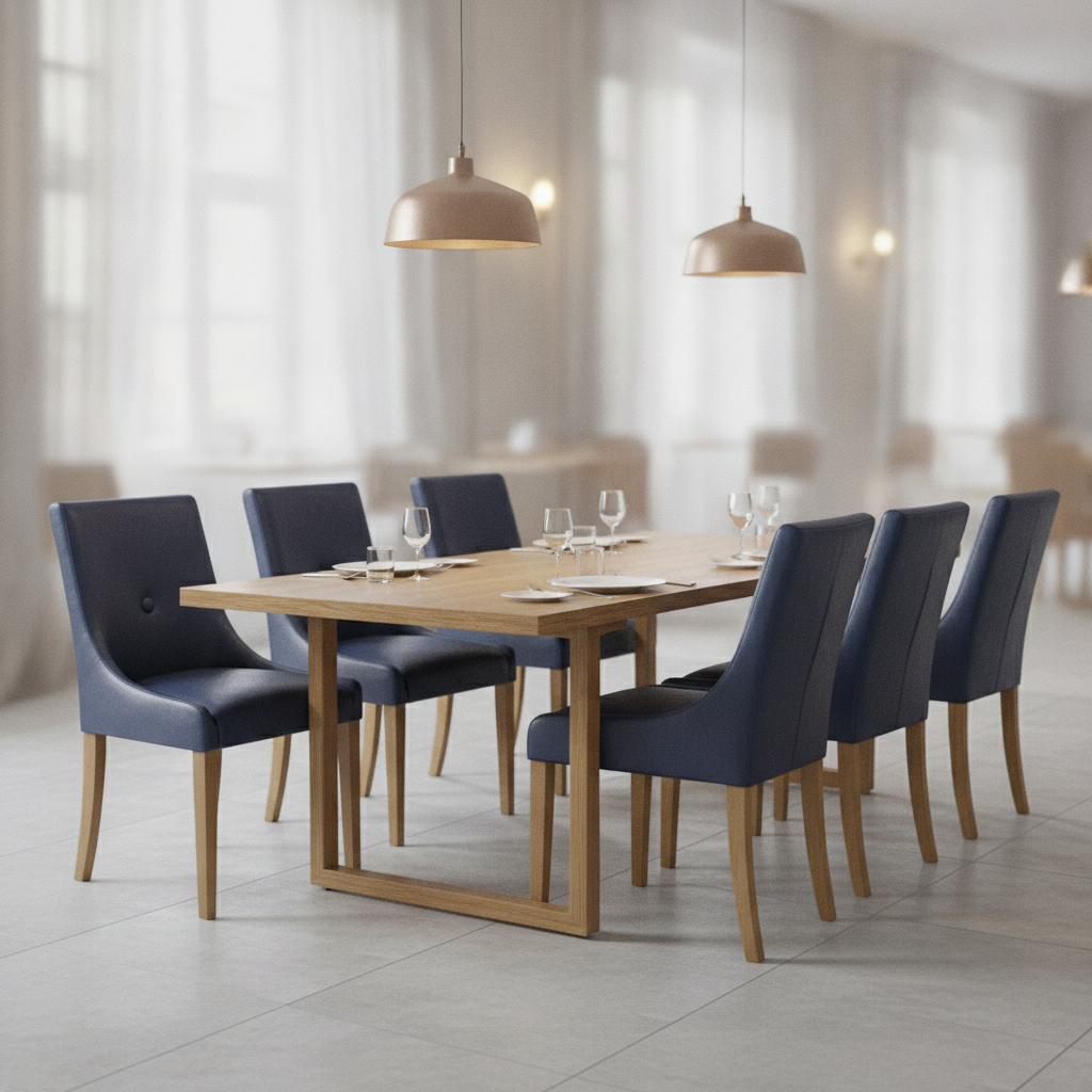 Rubber Wood Bath Dining Chair 870x460mm for Restaurants & Cafés (Pack of 6)