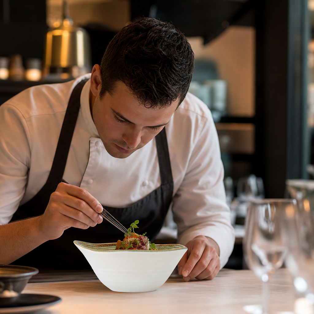 Alumina Tall Bowls 150mm Vitrified Ceramic for Fine Dining (Pack of 12)