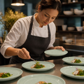 Flat Round Plates Spring 220mm Green Porcelain for Healthy Dining (Pack of 6)