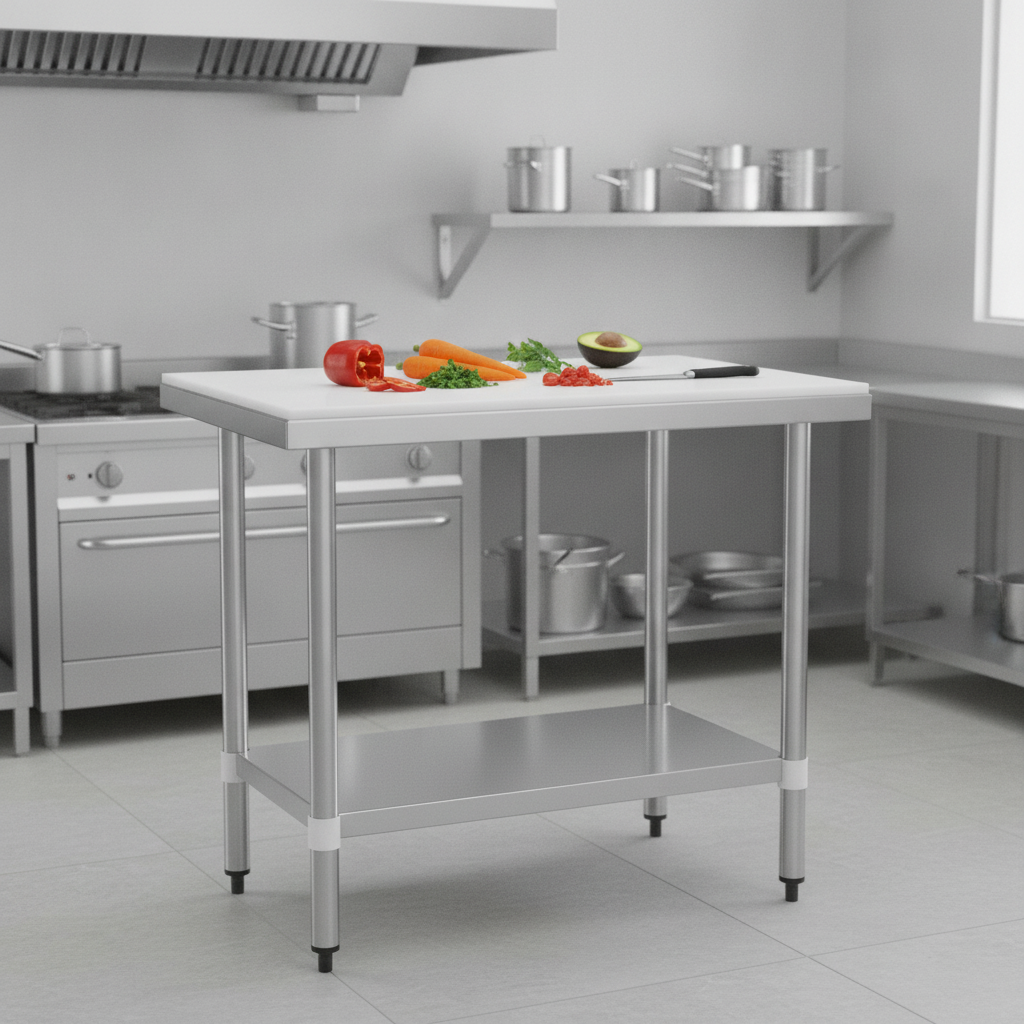 304 Stainless Steel Chopping Board Table 900mm for Professional Kitchens