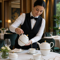 Burnished Gold Bone China Tea Set for Fine Dining (Pack of 6)