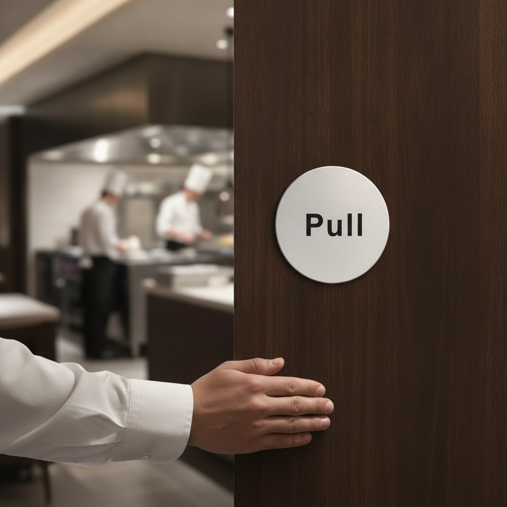 Stainless Steel Door Sign - Pull for Easy Navigation