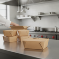 Compostable Cardboard Food Cartons 1200ml for Takeaway Services (Pack of 200)