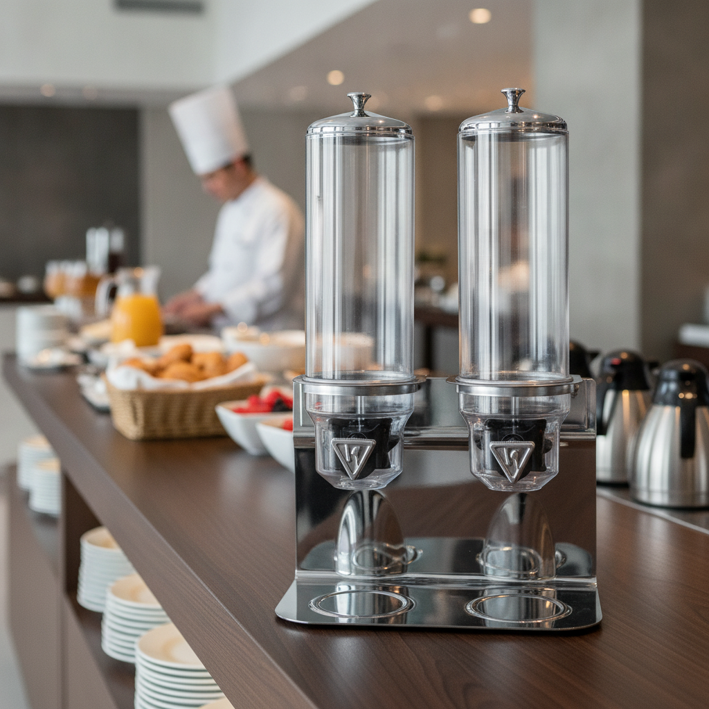 Stainless Steel Cereal Dispenser 8L for Breakfast Buffets