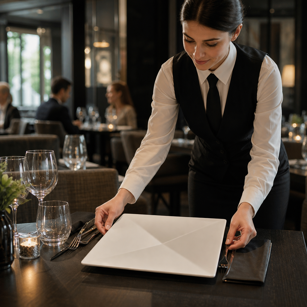 Square Elevation Indent Platters And Serving Plates 162mm Fine China for Upscale Dining (Pack of 12)