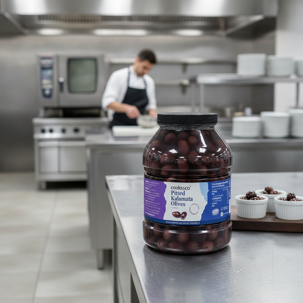 Pitted Kalamata Olives in Brine 2.25kg for Catering