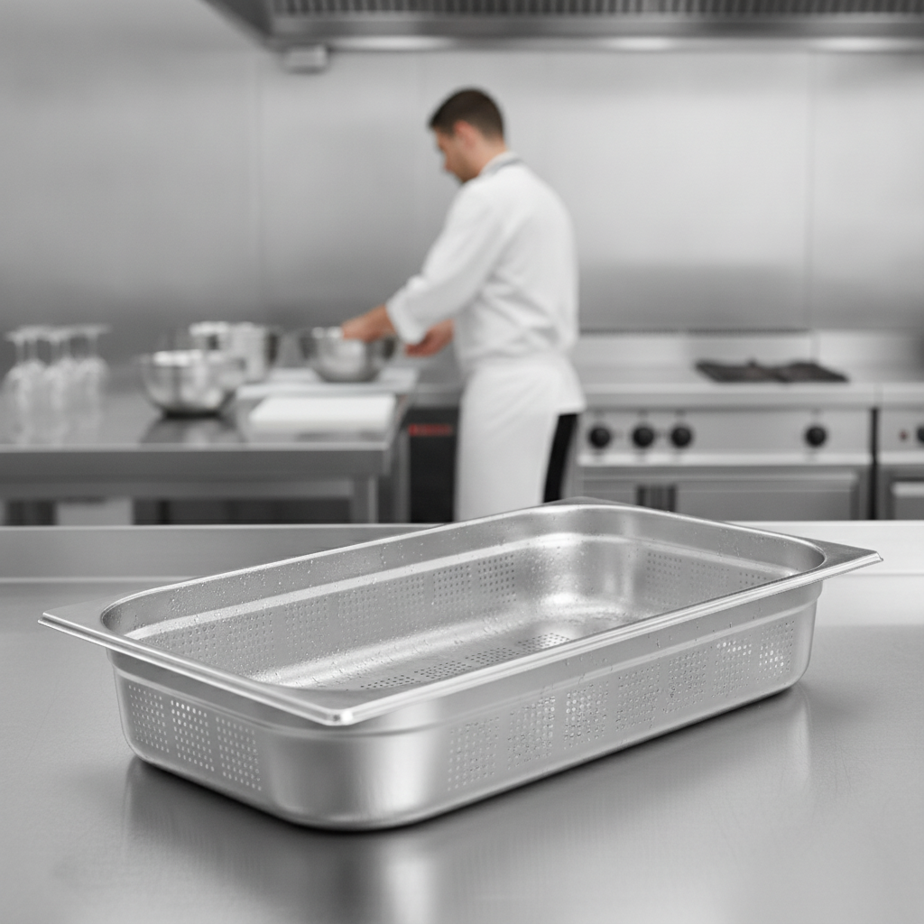 201 Stainless Steel Perforated Gastronorm Tray 28L for Commercial Use