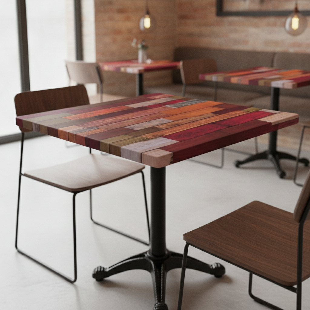 High Density Woodchip Square Table Top Red for Catering Venues (600mm)